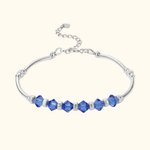 Bracelet Personnalisé avec Pierre de Naissance Bracelet en Argent Orné de Cristaux Cadeau Fête des Mères pour Femme