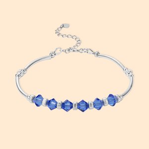 Personalisierte Sterling Silber Birthstone Armband mit Kristallen für Frauen Muttertag Geschenk verschönert
