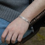 Personalized Stainless Steel Couple Bar Bracelet with Engraved Text Birthday Valentine Gift for Friends Couple