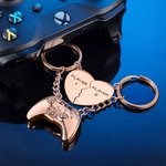 Lot de 2 Porte-clés Assortis en Forme de Coeur Personnalisé avec Initiales sur Manettes de Jeu Cadeau Anniversaire pour Couple