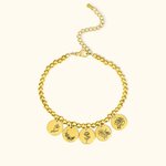 Spersonalizowana bransoletka New Birth Flower Charm Multi-Discs Dzień Matki Walentynki Urodziny Rocznica Prezent dla Matki Żony Dziewczyny Druhny