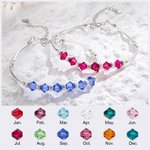 Bracelet Personnalisé avec Pierre de Naissance Bracelet en Argent Orné de Cristaux Cadeau Fête des Mères pour Femme