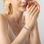 Bracelet Personnalisé avec Pierre de Naissance Bracelet en Argent Orné de Cristaux Cadeau Fête des Mères pour Femme