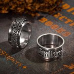 Personalizado Viejo Inglés Fuente Gótico Anillo Estilo Tatuaje Joyería con Nombre Grabado Regalo para Él Ella