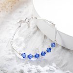 Bracelet Personnalisé avec Pierre de Naissance Bracelet en Argent Orné de Cristaux Cadeau Fête des Mères pour Femme