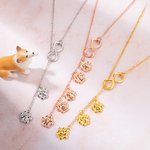 Personalized Paw Print Initial with Infinity Sign Lariat Necklace for Pet Lover Pet Loss Memorial Jewelry Gift