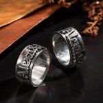 Personalizado Viejo Inglés Fuente Gótico Anillo Estilo Tatuaje Joyería con Nombre Grabado Regalo para Él Ella