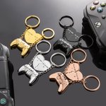 Lot de 2 Porte-clés Assortis en Forme de Coeur Personnalisé avec Initiales sur Manettes de Jeu Cadeau Anniversaire pour Couple