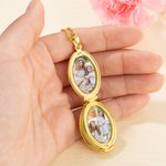 Gepersonaliseerde 4 foto's Collage Locket ketting Moederdag Valentijnsdag Verjaardagscadeau voor vrouwen