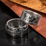 Personalizado Viejo Inglés Fuente Gótico Anillo Estilo Tatuaje Joyería con Nombre Grabado Regalo para Él Ella