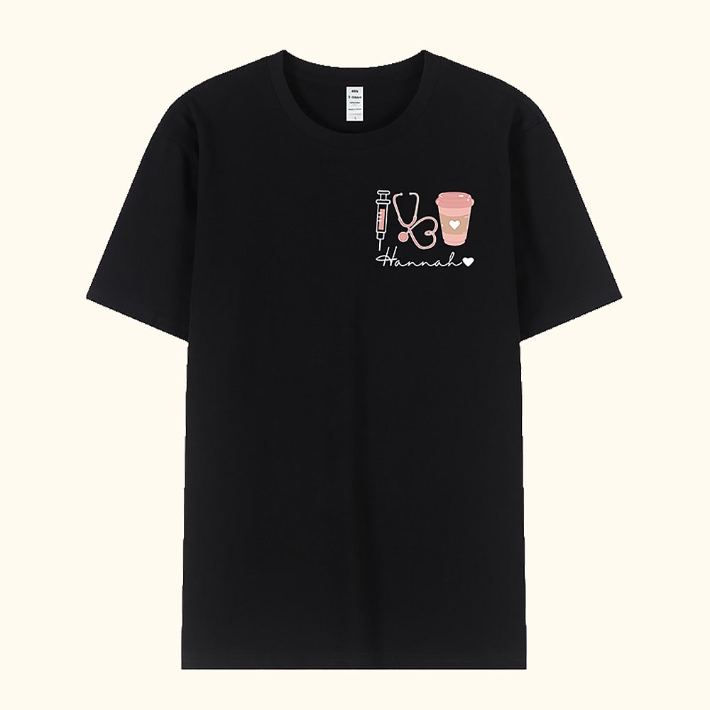 Personalisiertes Unisex Rundhals T-Shirt Sweatshirt Spritze Stethoskop Tag der Pflege Geburtstag Geschenk für Krankenschwester Arzt Pflegekraft