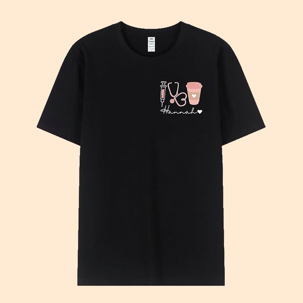 Personalizada Jeringa Estetoscopio Unisex Crewneck Camiseta Sudadera Semana de la Enfermería Regalo de cumpleaños para la enfermera médico
