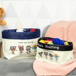 Personalised Nana's Knitting Canvas Organizer Bag with Name and Text Birthday Mother's Day Gift for Grandma Mom Sewing Lover