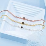 Bracelet de Projection Personnalisé avec Photo Bijou Orné de Trèfle à Quatre Feuilles Micro-sculpté Cadeau d'Anniversaire de Fête des Mères pour Elle