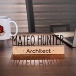 Plaque de Bureau en Bois Personnalisée avec Nom et Texte Cadeau Noël Anniversaire pour Personnel de Bureau Professeurs et Amis
