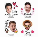 Personalized Waterproof Temporary Face Photo Tattoo Stickers with Name Set of 15 Bachelorette Party Birthday Wedding Favors