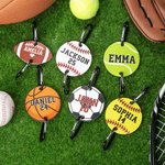 Crochet d'Étiquette Personnalisé avec Nom et Numéro en Balle de Sport Accessoire pour Sac à Dos Bagage de Voyage Cadeau pour les Amoureux du Sport