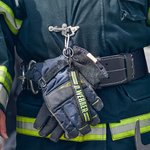 Gepersonaliseerde reflecterende brandweerman waterdichte polsband sleutelhanger voor hem of brandweer cadeau