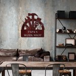 Personalised Papas Fathers Workshop Metal Sign for Home Decoration
