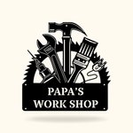 Personalised Papas Fathers Workshop Metal Sign for Home Decoration