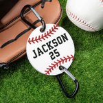 Crochet d'Étiquette Personnalisé avec Nom et Numéro en Balle de Sport Accessoire pour Sac à Dos Bagage de Voyage Cadeau pour les Amoureux du Sport