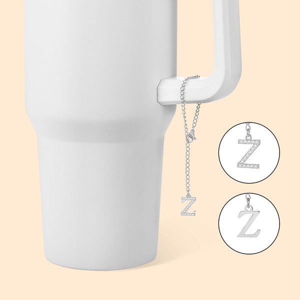 Breloque personnalisée avec initiale A-Z Décoration de bijoux pour Stanley Tumbler Cup Water Bottle Mug Accessories