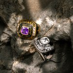 Anillo de campeonato y caja acrílica de exhibición personalizados texto grabado regalo de cumpleaños para amantes del deporte familia y amigos