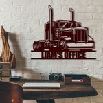Panneau d'art mural en métal avec nom de camion personnalisé pour pendaison de crémaillère Cadeau d'anniversaire