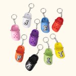 Personalised Pair of Silicone Slipper Keychain with Initial for Boyfriend Girlfriend or Family