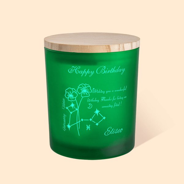 Personalised Birth Flower Zodiac Candle Holder