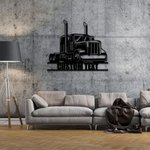 Panneau d'art mural en métal avec nom de camion personnalisé pour pendaison de crémaillère Cadeau d'anniversaire
