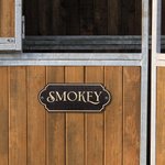 Personalized Retro Wooden Stable Horse Door Engraving Name Plates with Pattern Housewarming Gift for Horse Lovers