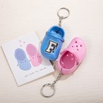 Personalised Pair of Silicone Slipper Keychain with Initial for Boyfriend Girlfriend or Family