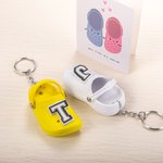 Personalised Pair of Silicone Slipper Keychain with Initial for Boyfriend Girlfriend or Family