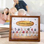 Cadre de Photo en Bois Personnalisé avec Fleur de Naissance Art du Jardin de Grand-mère Cadeau d'Anniversaire pour Maman et Grand-mère