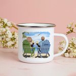 Personalised Husband and Wife Travel Partner for Life Ocean Enamel Mug Strong and Durable Valentine's Day