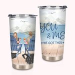 Personalized You and Me We Got This Couple on Chairs Iceberg View 20oz Tumbler Valentine's Day Gift Daily Use