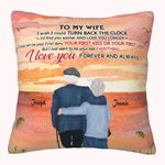 Personalized To My Wife I Love You Anniversary Old Couple Throw Pillow Cover Husband and Wife Anniversary Wedding Gift