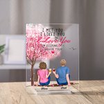 Personalised Couple Sitting Under Tree Flower I Met You I Love You Acrylic Plaque Gifts for Couples Acrylic Decoration