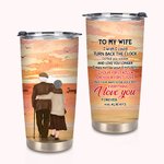 Personnalisé vieux couple regardant le coucher du soleil 20 oz gobelet anniversaire utilisation quotidienne
