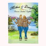 Couverture personnalisée mère et fille pour toujours liées ensemble cadeau de fête des mères pour elle
