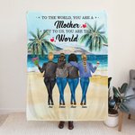 Gepersonaliseerde You Are the World You are A Mother Palm Beach Deken Super Zacht Moederdag Vrouwendag Verjaardagscadeau
