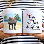 Personalised Love Between a Mother and Daughter Beach Holiday White Ceramic Mug  Mother's Day  Best Mom Gift