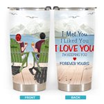 Personalized I'm Keeping You Forever Yours Iceberg View This Couple on Chairs 20oz Tumbler Couple Gift Daily Use