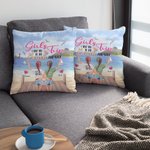 Personalised Girls Trip I Love You to the Beach and Back Throw Pillow Cover Friend Gift Bedroom Decor