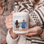 Personalised Young Couple Together Years Beach Vacation  White Ceramic Mug for Valentine's Day Anniversary Gift