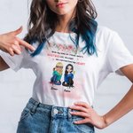 Personalised Side By Side Or Miles Apart Besties Will Always Be Connected By Heart T-shirt Friendship Gift for Friends Sisters  Daily Wear