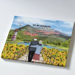 Personalized I Love You Sunflower Seagull Old Couple Green Mountain Poster Frameless Painting Valentine's Day Wall Art Print