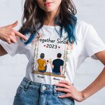 Personalized Couple Eternal Love Story Flower Swinging T-shirt Anniversary Daily Wear