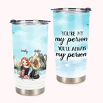 Personalizzato Besties Sitting By The Lake Bird You're My Person 20oz Tumbler Best Friend Gift Regalo di amicizia